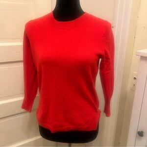 J CREW Women's Cashmere Red Pullover Sweater Preppy Coquette Cody Fall Basic
